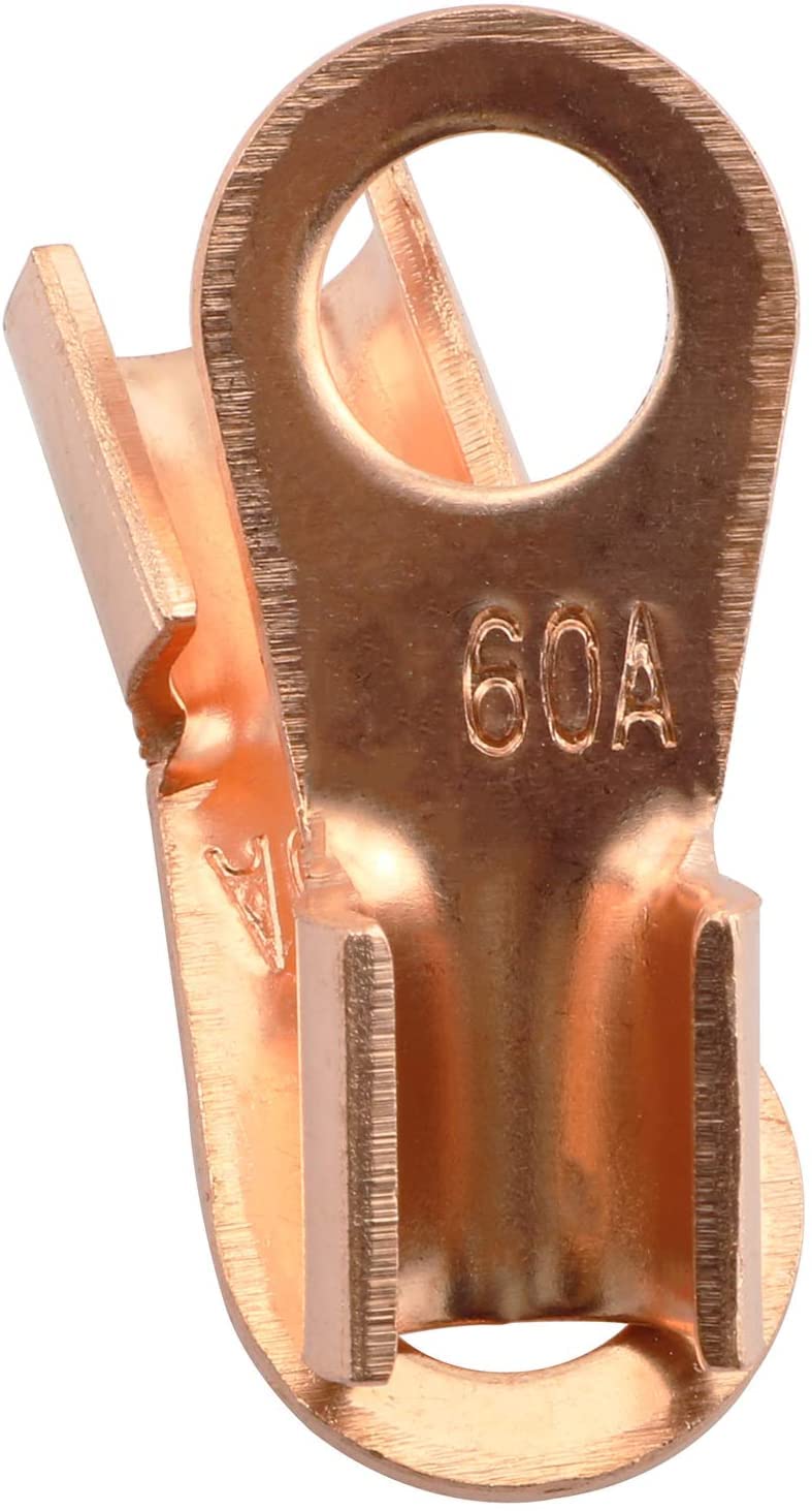 Heyiarbeit Open Copper Ring Lug Wire Battery Cable Ends Eyelets OT-60A Wire Crimp Terminal Connectors for DIY Electrical Wirings Outdoor Applications 50pcs