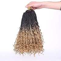 Vista 21 de Beverlee Trenzas de Caja Bohemias de 14 Pulgadas 8 Paquetes Trenzas de Caja Goddess Cabello de Ganchillo Trenzas Bohemias Hippie Cabello