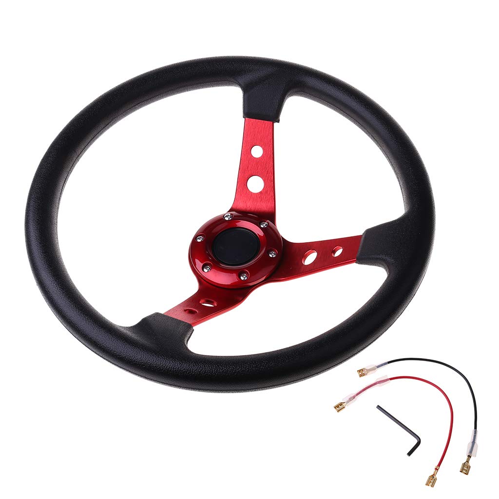 Volant Sport Volants universels de Course Automobile en Cuir PVC de 4 Pouces