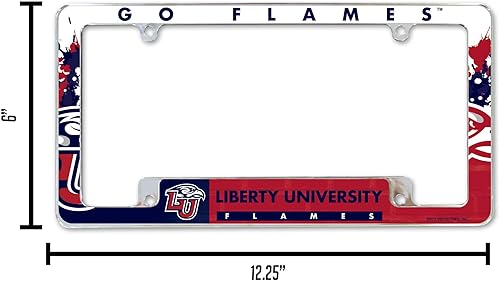 Miniatura 278 de Rico Industries NCAA Marco de matrícula estándar cromado de 12 x 6 pulgadas para automóvil, camión, SUV (escuelas L-M)
