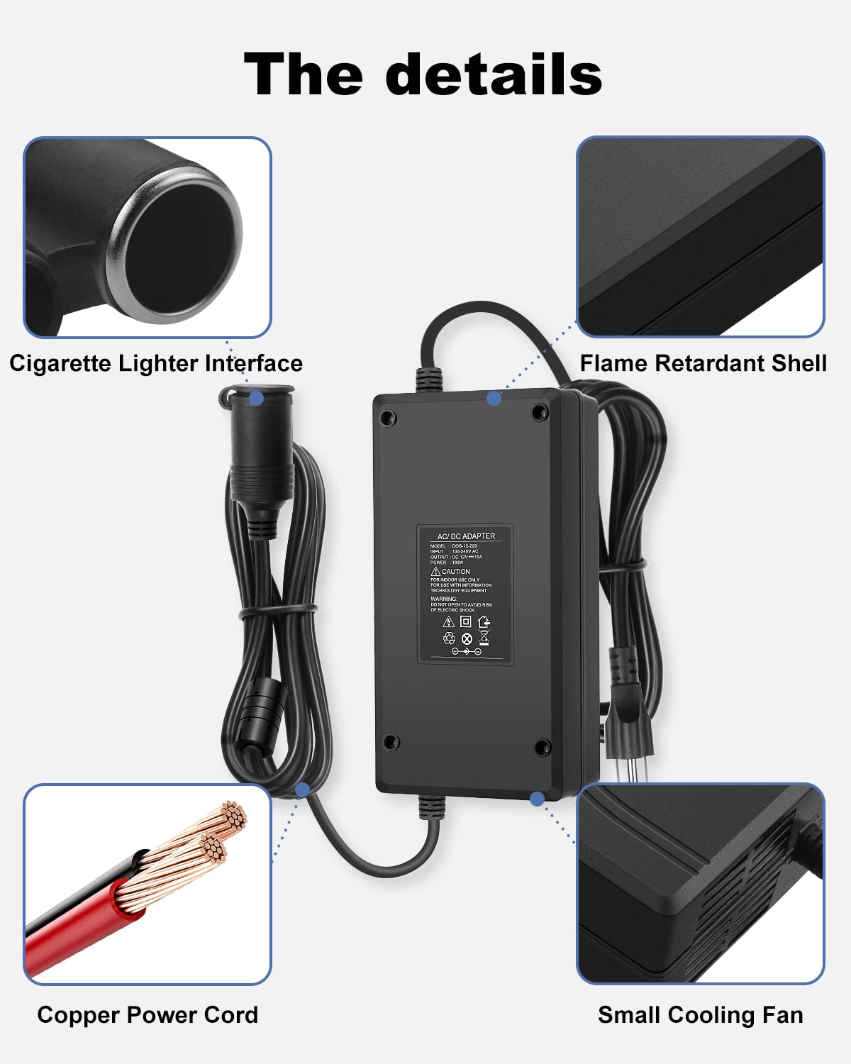 Amazon.com: 12V 15A 180W DC Power Supply 120V AC to DC