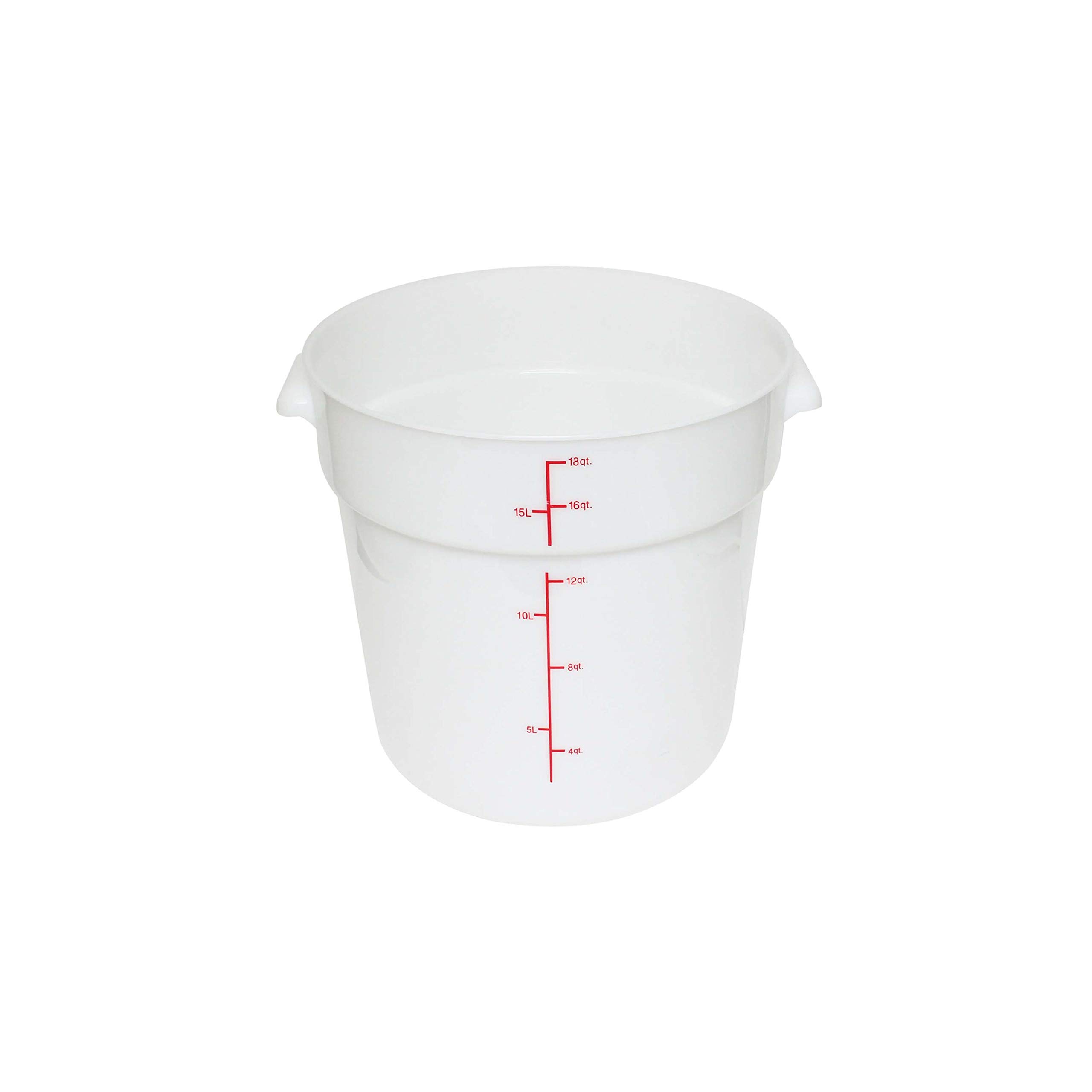 18 quart round food storage container by Thunder Group – 18.0 quarts, Polypropylene, White, Model PLRFT318PP