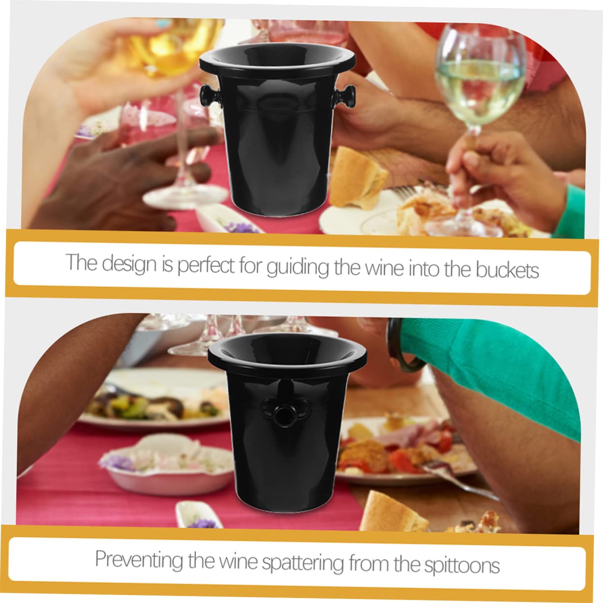 Garneck Secchiello Robusto in Plastica per Degustazione Vino Contenitore per Ghiaccio E Birra per Casa E Bar