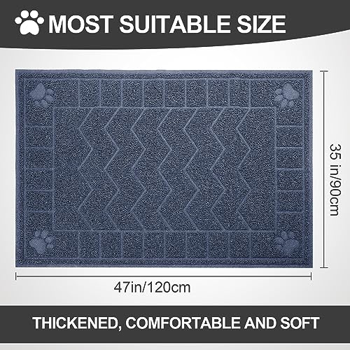 Image of Cat Litter Mat, Litter Trapping Mat Soft on Kitty Paws, 47 inch x 35 inch Kitten Litter Box Mat for Cleaner Floors, Waterproof, Easy Clean, Durable XL Large Size Cat Litter Pad for Kitten.