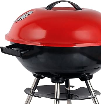 Brentwood BB-1701 BBQ Grill Portable Charcoal,17-inch,Red