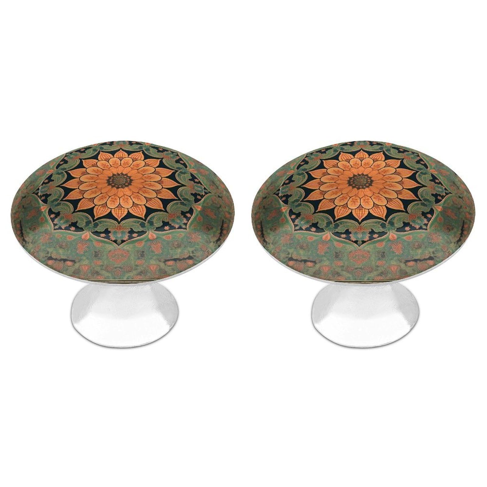 Fodpand White 2 Pack Cabinet Knobs 1.1 Inch Single Hole Drawer Pulls Handles Decorative Boho Furniture Knobs For Dresser Kitchen Bathroom Cupboard Wardrobe Vanity Closet Door Hardware