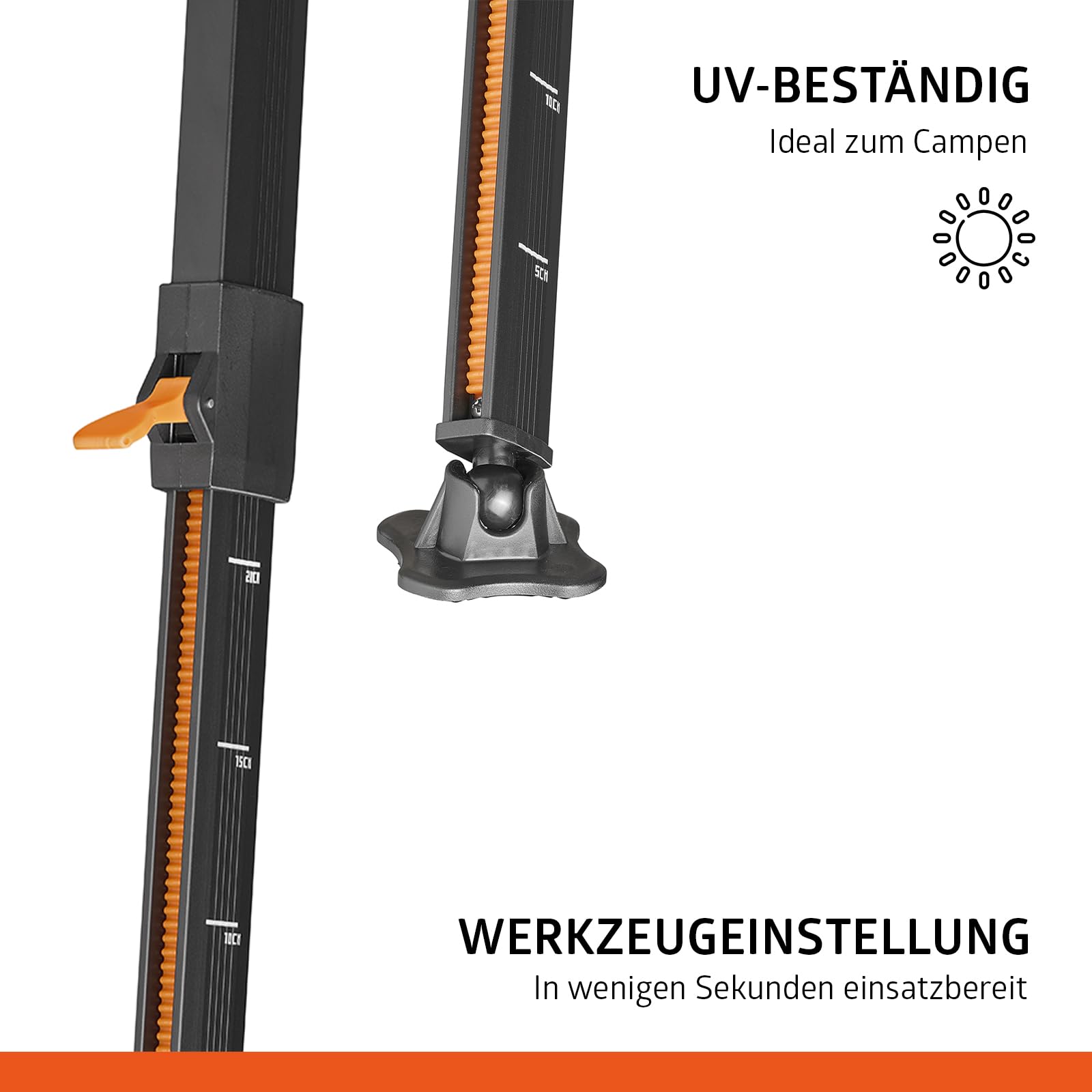 Campout Campingtisch - 120 x 70 x 70 cm - Gartentisch - Klappbarer Campingtisch - Klapptisch - 3-Fach Höhenverstellbar - Inkl. Tragetasche - Bambus