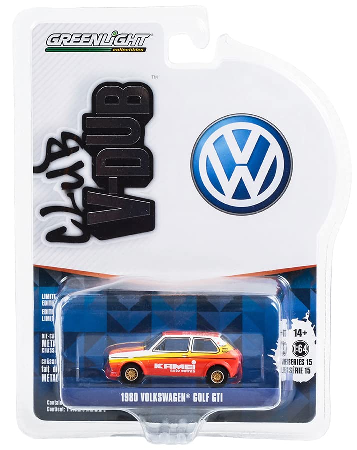 1980 Golf GTI Kamei Auto Extras Club Vee V-Dub Series 15 1/64 Diecast Model Car by Greenlight 36060 E