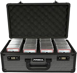 PREZA Graded Card Storage Box - Premium Trading Card Case for Graded Sports Cards - Carbon Fiber Slab Case (X-Large)