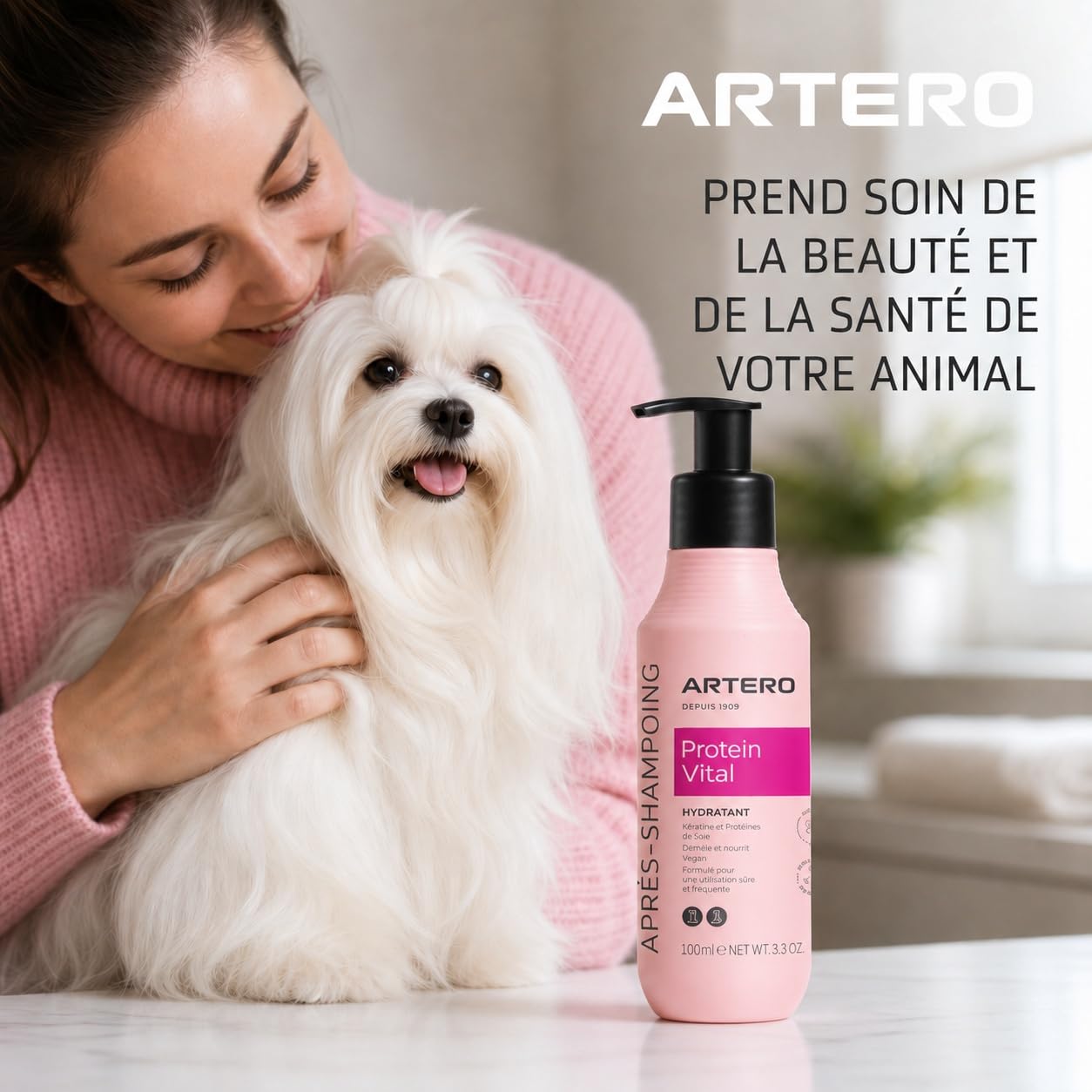 Après-shampooing pour Chiens et Chats Portein Vital d’Artero