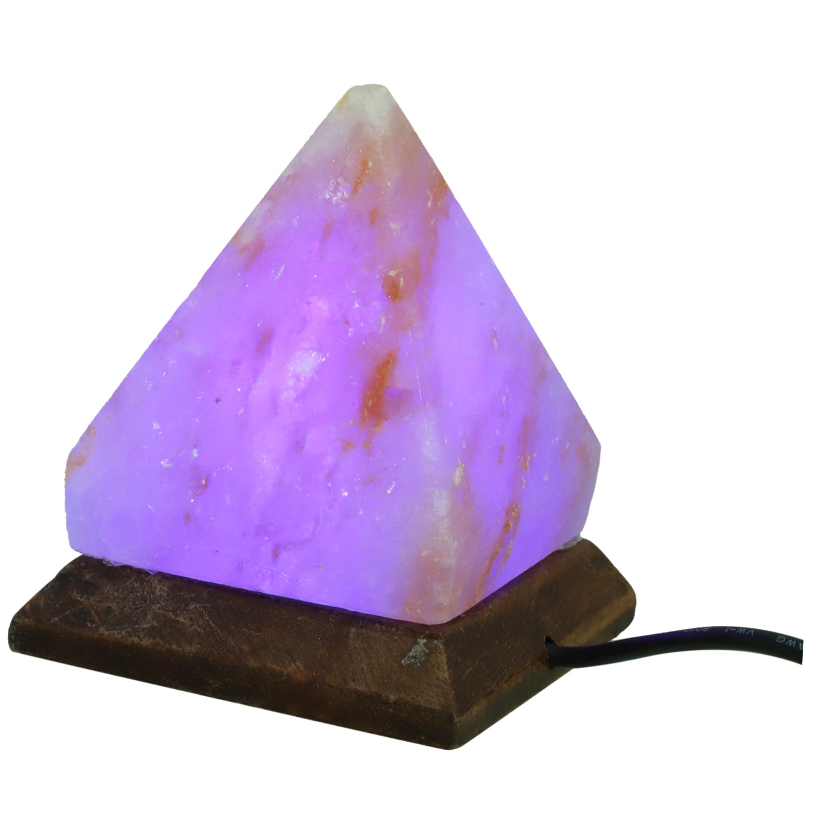 Levemolo Pyramid Shape Salt Lamp Changing Night Light for Office and Home Decor for Yoga and Compact USB