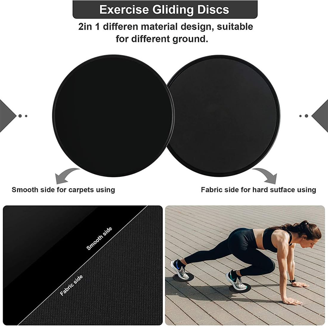 SGERUFZ 1 Paia Core Sliders Dischi Scorrevoli a Doppia Faccia per Allenamento Addominali Yoga Pilates Adatti a Moquette e Pavimenti in Legno Ideali per Casa e Palestra