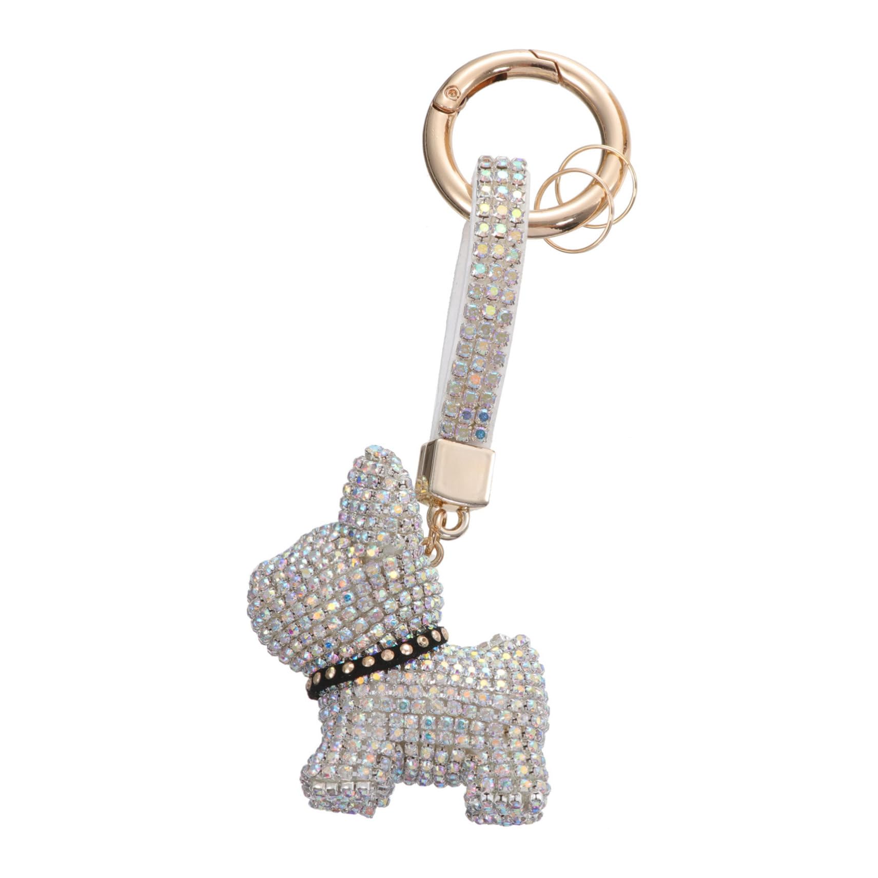 VALICLUD portachiavi bulldog francese portachiavi natalizio anello dello zaino portachiavi cane Buon ornamento chiave arredamento accessorio borsa portachiavi di diamanti plastica