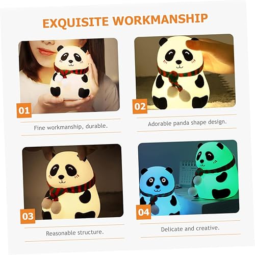 Miniatura 6 de Uonlytech Decoración del hogar 5 unids Panda noche luz lámpara Hatch luces para escritorio lámpara LED noche luz noche dormitorio lámpara lámpara de