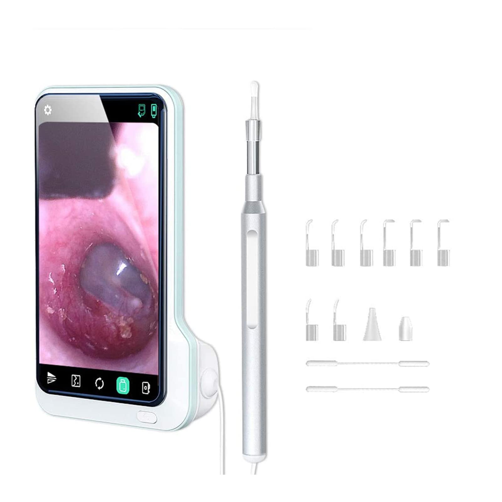 Otoscopio de oído Digital de 5 Pulgadas Endoscopio de Alcance de oído de 3,9 mm con giroscopio de 4 Ejes Mini Herramienta de selección de Protector de oído Cuidado de la Salud