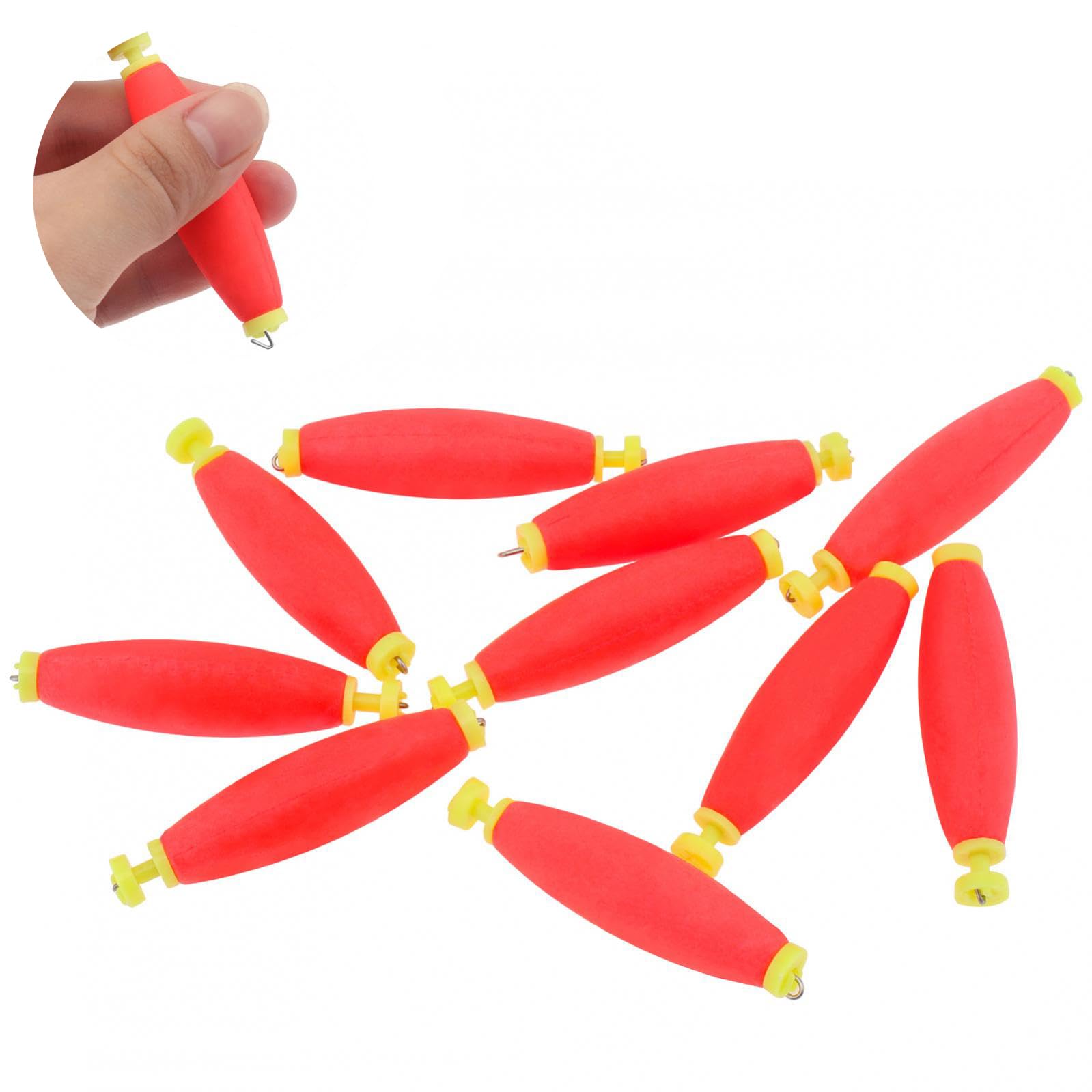 OriGlam10pcs Fishing Bobbers Floats Foam Snap on Float, Fishing Foam Spring Float Bobber, Snap On Float Bobbers Fishing Tackle Accessories