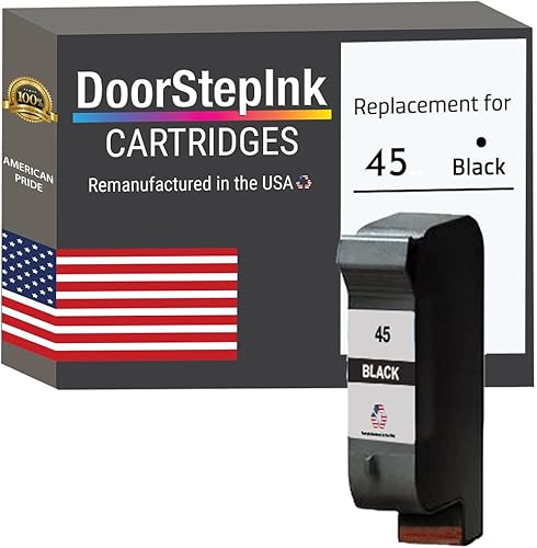 DoorStepInk Recambios de cartucho de tinta remanufacturados en los Estados Unidos para HP 45 51645 51645A negro para impresora HP Color Copier 110,
