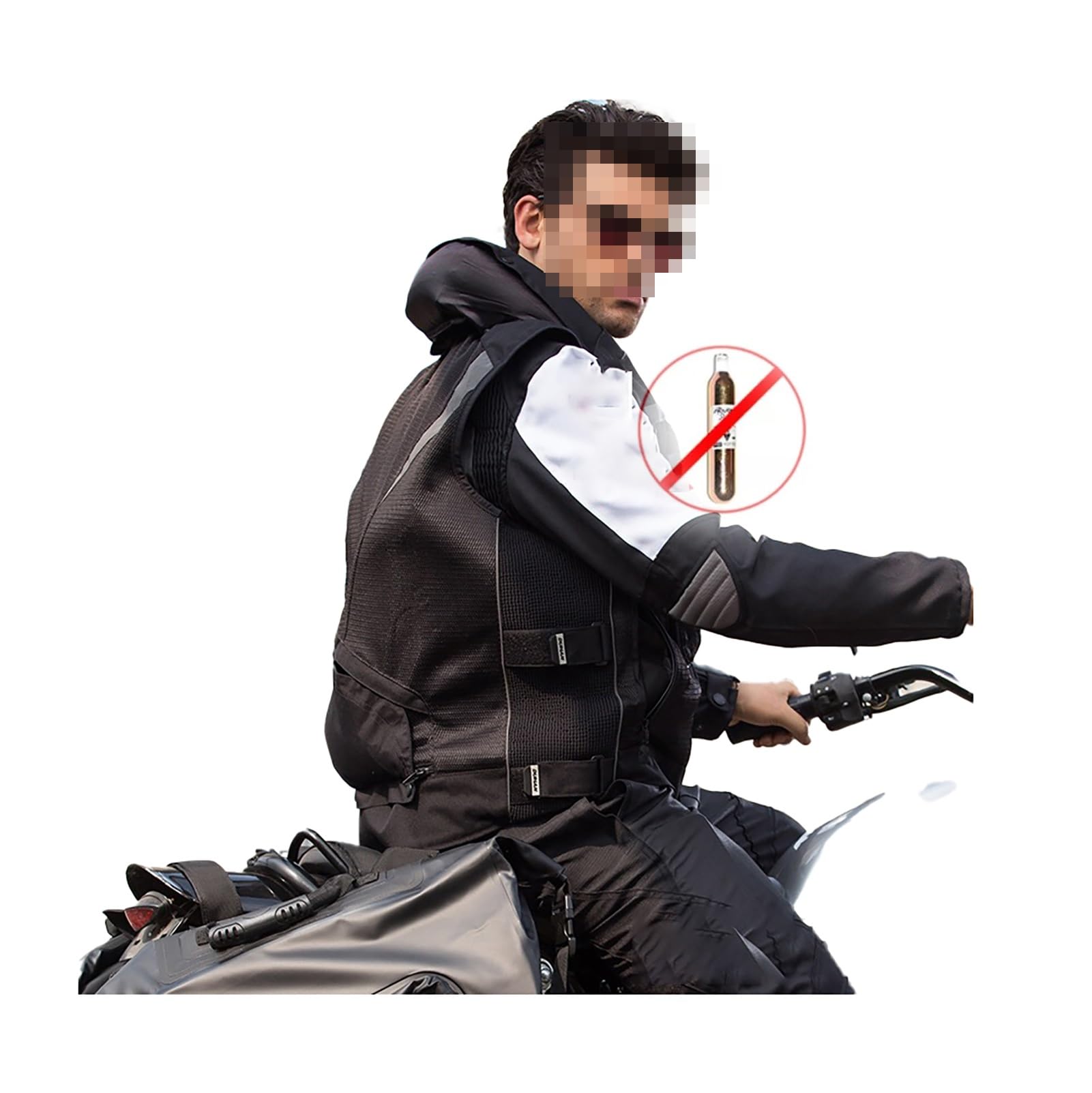 Odblaskowa kamizelka motocyklowa z poduszką powietrzną, może być ponownie użyta / bez wkładu atramentowego CO2, dla dorosłych, na motocykl, kurtka ochronna