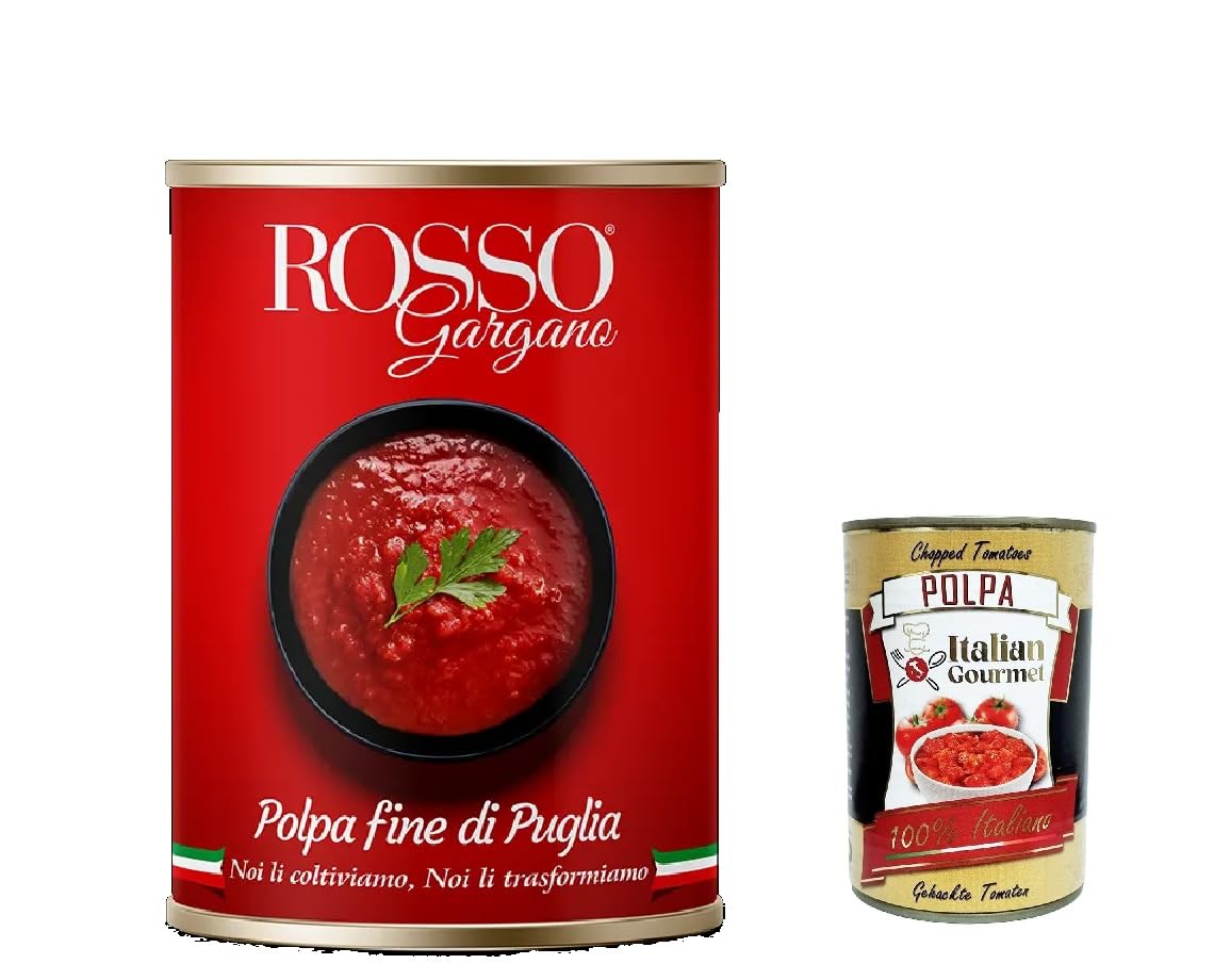 Rosso Gargano pomodori Polpa fine di Puglia 400g x48 + Italian Gourmet polpa 400g