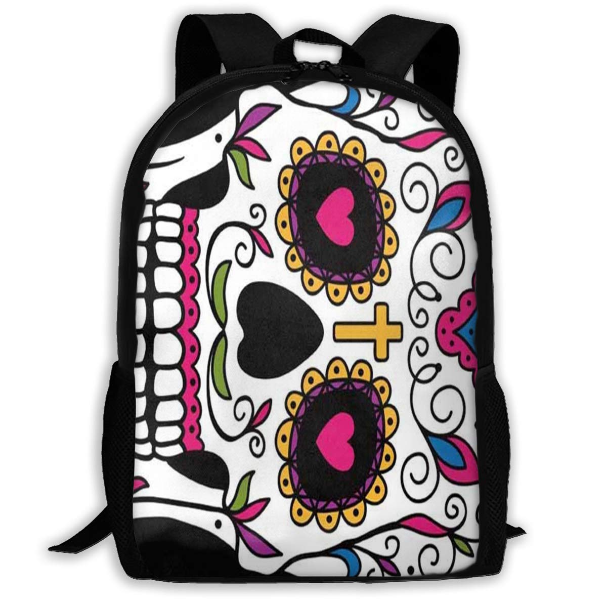 Backpack Love Cross Skull Zipper School Bookbag Daypack Travel Rucksack Gym Bag For Man Women