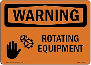 OSHA Waring Sign - Rotating Equipment | Aluminum Sign | Protect Your Business, Construction Site, Warehouse & Shop Area | Â Made in The USA