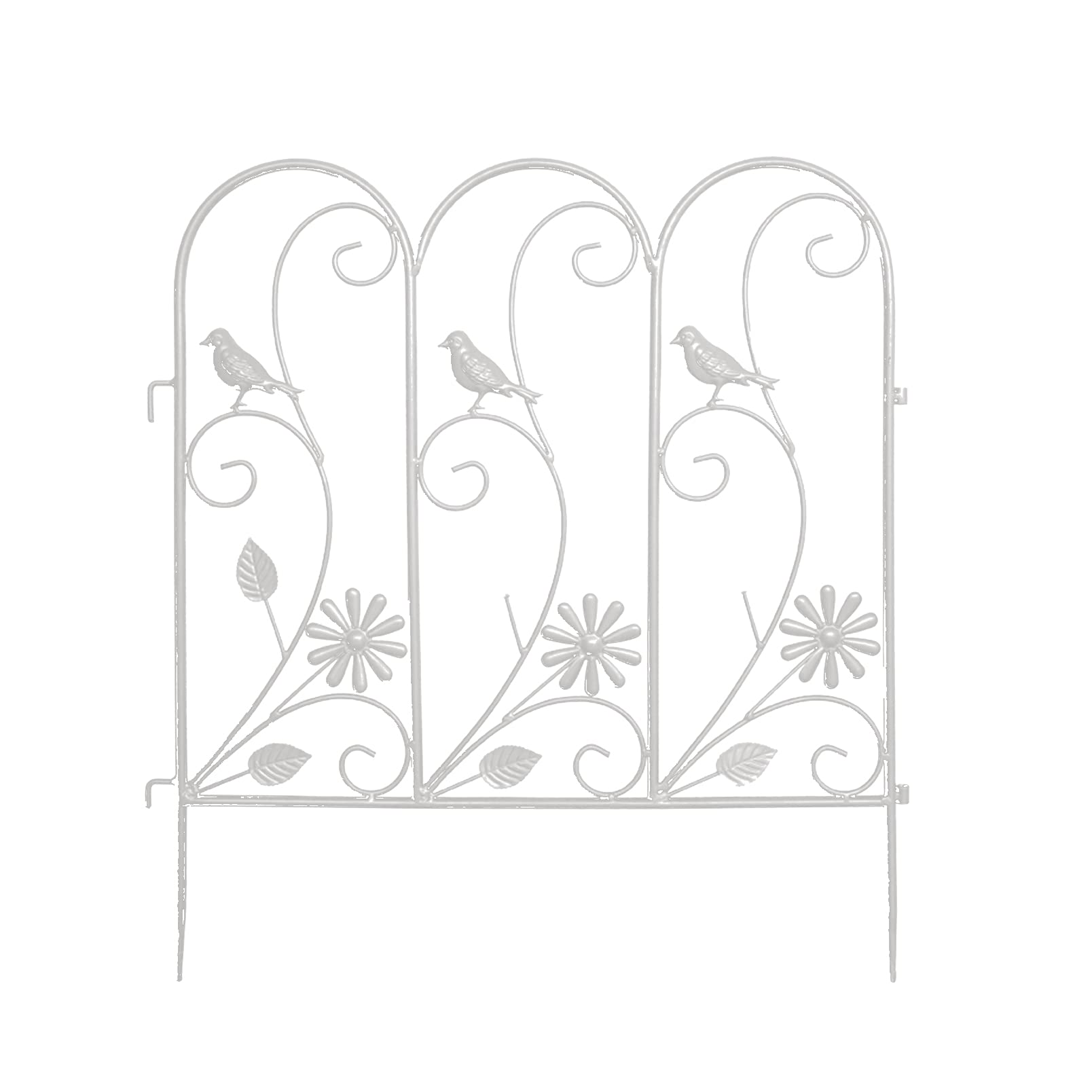 Dqzrtueca White Edging Kit, Metal Garden Edging Border Picket Fence Panels Lawn Stakes Multicolor(White)