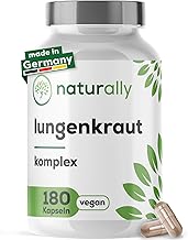 naturally Lungwort Capsules [Pack of 120] - Lungwort Complex with Eucalyptus, Thyme, Ginger, Mallow, Vitamin B2 - Vegan