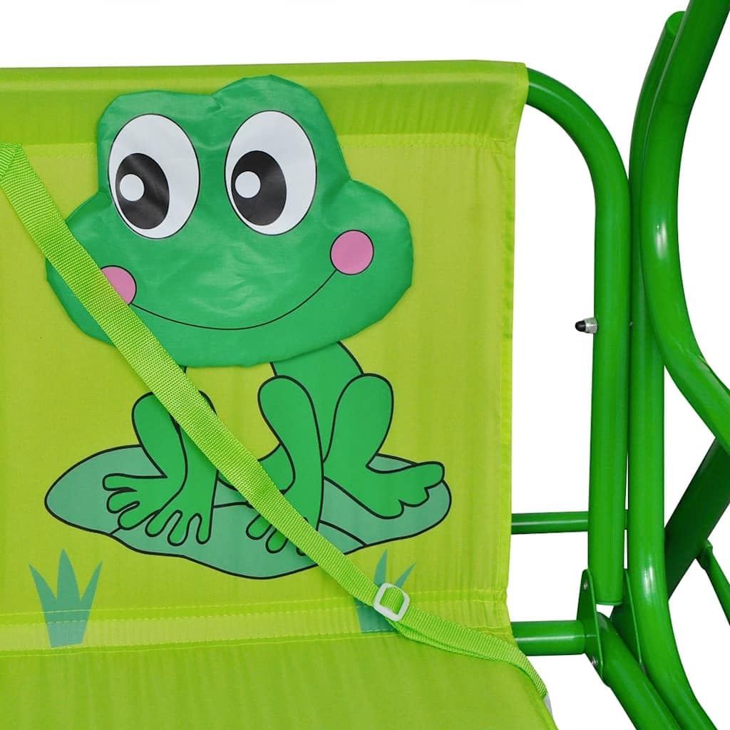 Schaukelbank für Kinder, Grün, mit Sonnendach