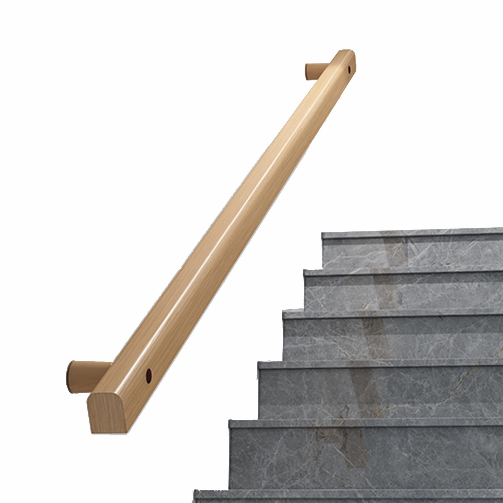 Main courante de rampe d'escalier antidérapante bois murale 1.2m
