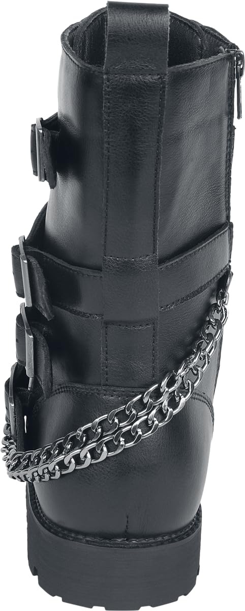 Gothicana by EMP Herren Schwarze Boots mit Schnürung und optischer Kette