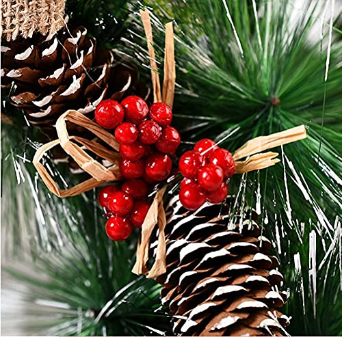 Scannay SCKGHERAWD45 Christmas Berry Pine Cone Wreath Country Xmas Front Door Ornament 13 Inch Artificial Pine Garland thumb #2