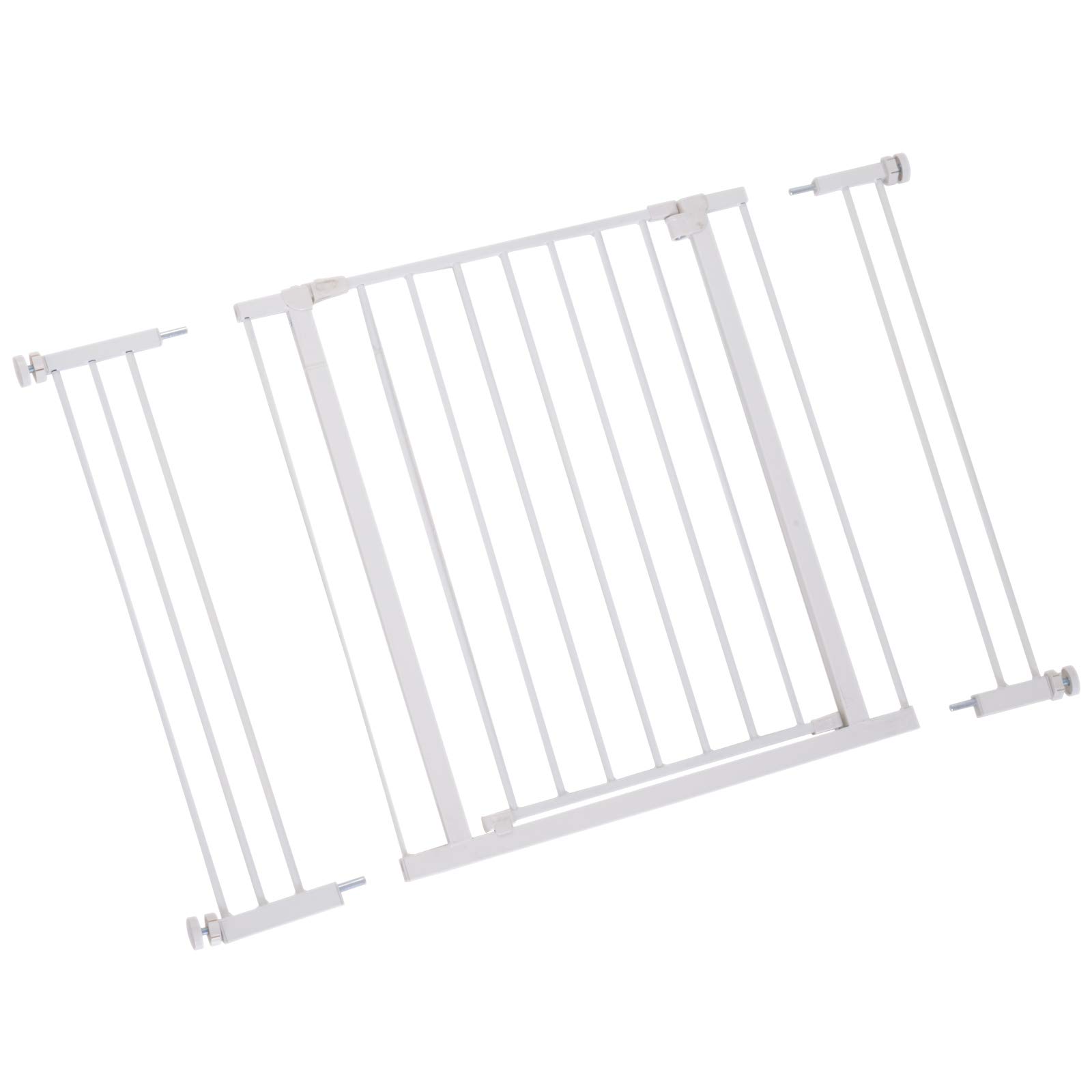 PawHut Barrera de Seguridad Longitud Ajustable 72-107 x 76 cm sin perforación de Metal, plástico Blanco