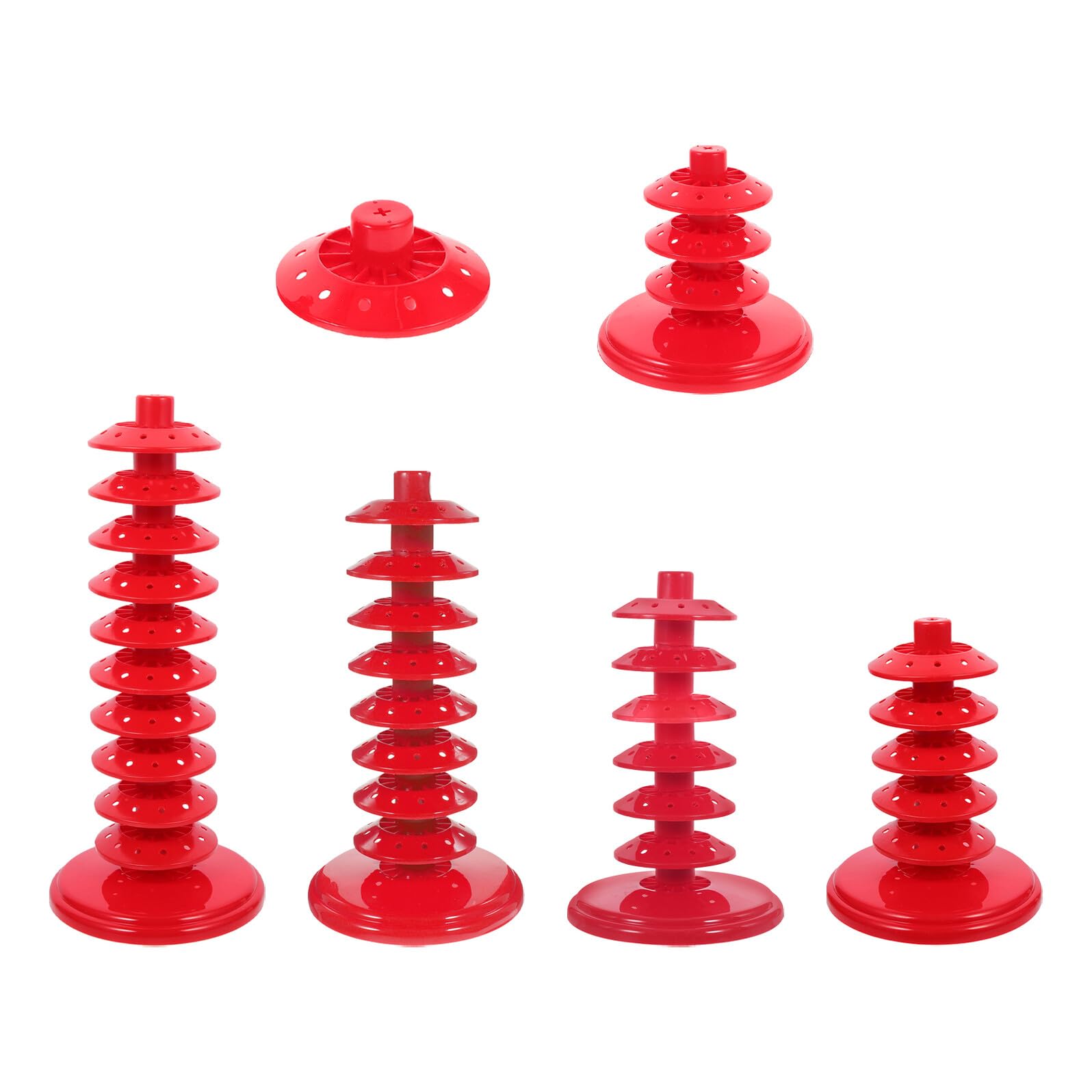 Présentoir à sucettes rouge réglable modulable de 4 à 10 étages en lot de 6