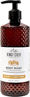K'ingfisher Men's Body Wash, Bergamot and Amber Woods, 18 oz (Pack of 1)