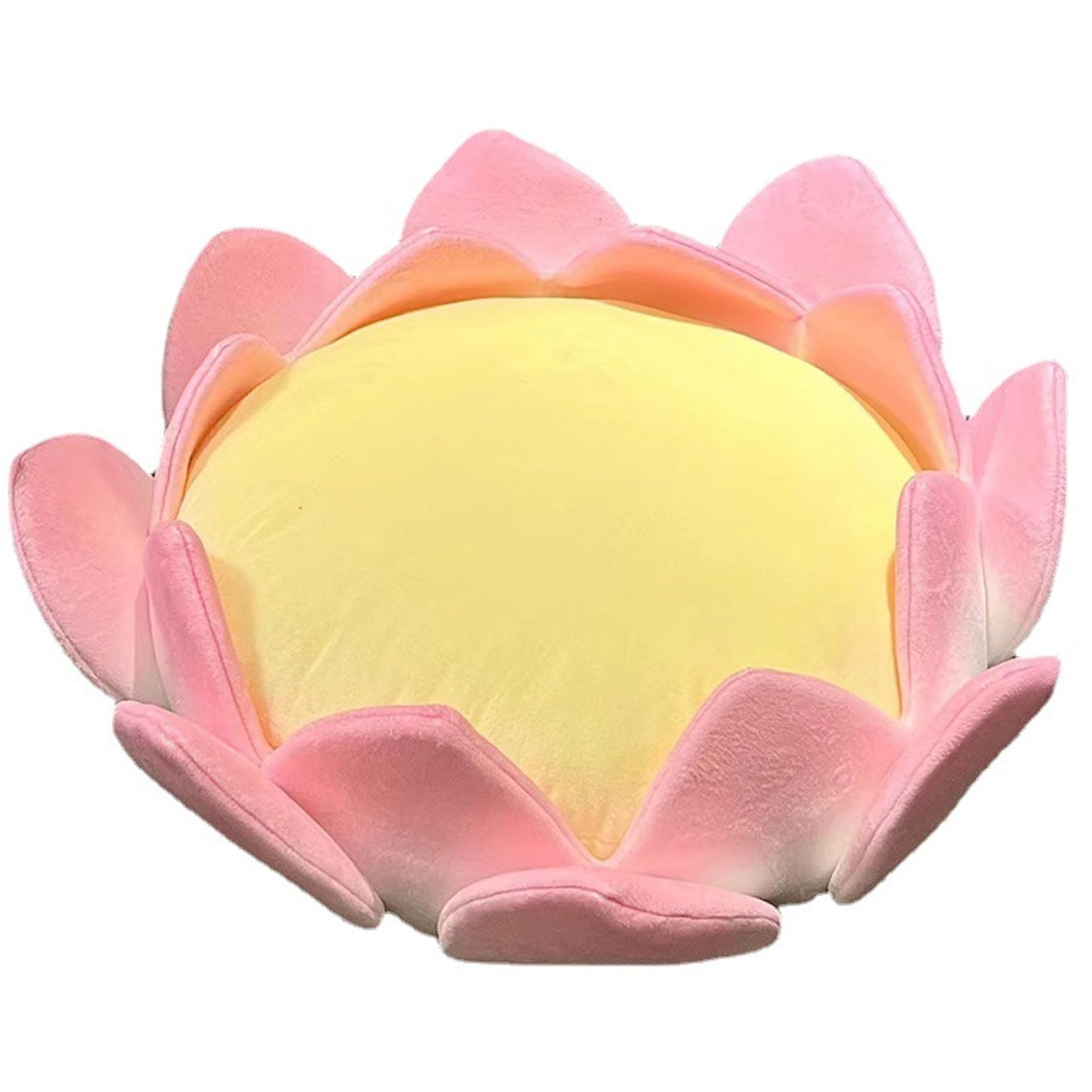 Coussin de sol fleur de lotus 41 cm avec noyau amovible oreiller de méditation gris