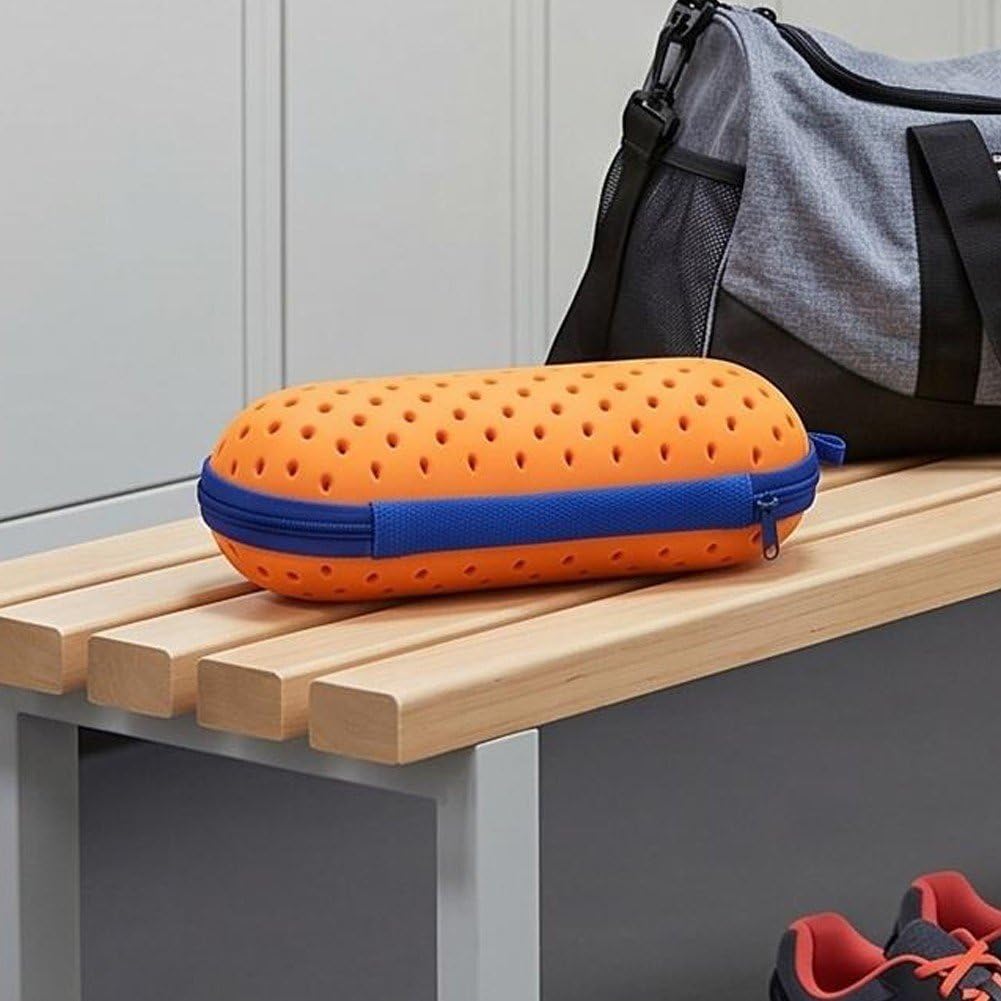 Wentylowane etui na okulary pływackie z zamkiem błyskawicznym Eva, przenośna torba do przechowywania z odpływem dla pływaków i sportów na świeżym powietrzu.
