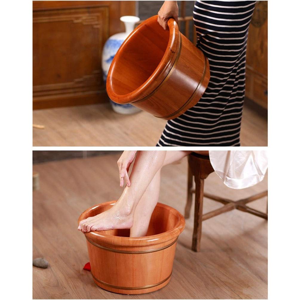 Vasca per pediluvio in legno per pediluvio, vasca idromassaggio, secchio per immersione dei piedi, vaschetta per piedi per adulti, secchio in legno per pedicure, vasca per piedi in ammollo pratica