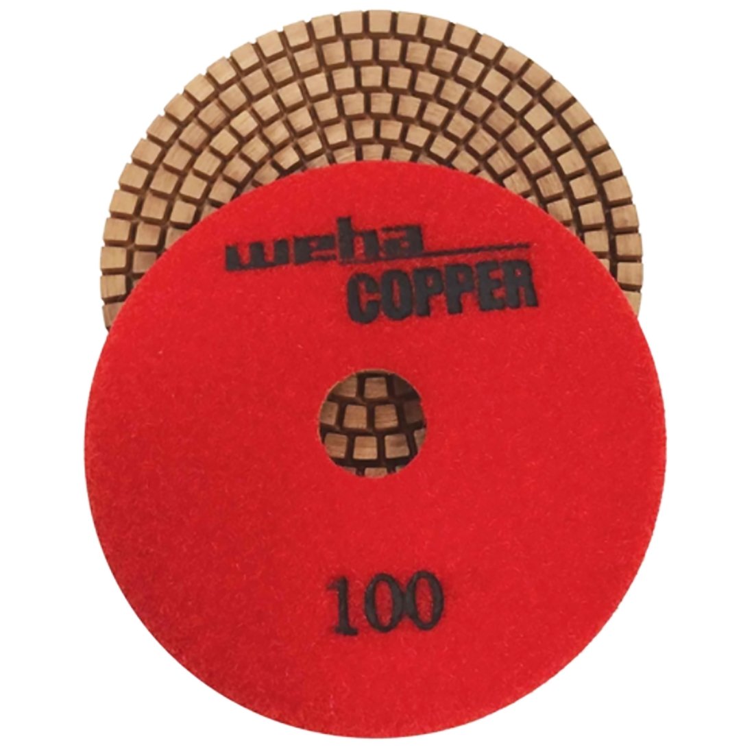 Weha 4 Inch Copper Diamond Polishing Pad - 100 Grit
