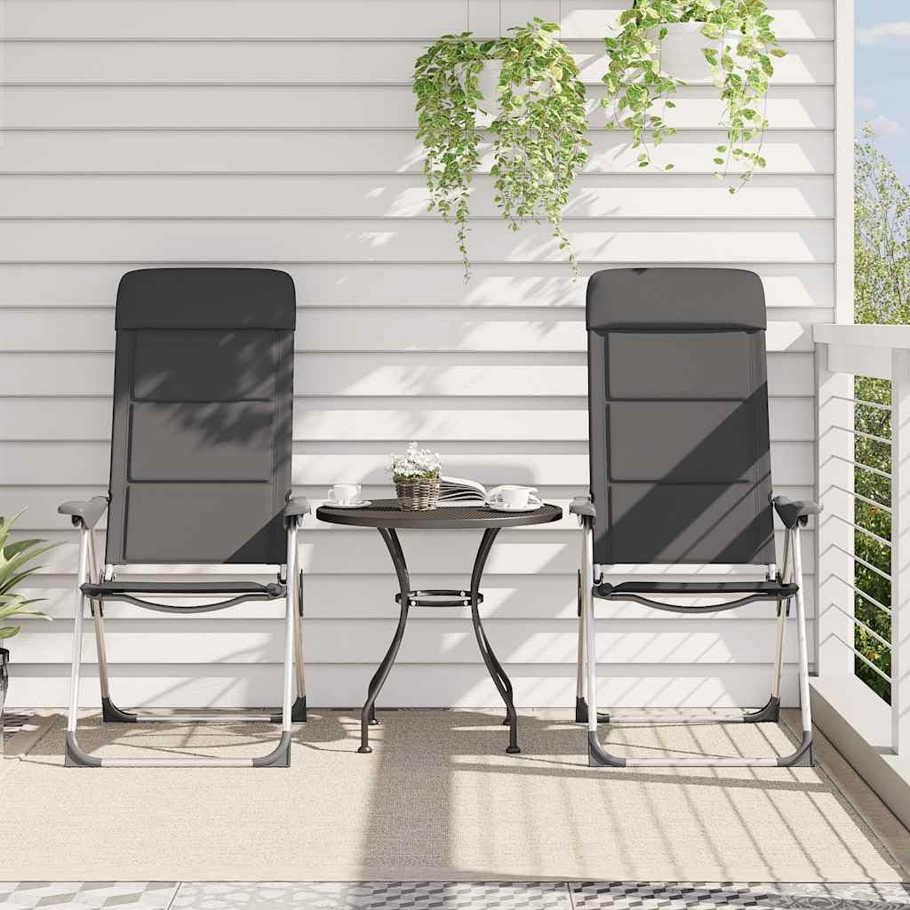 Campingstuhl 2 STK Grau Aluminium, 58 x 69 x 111 cm, klappbar, Ultraleicht und wetterfest, ideal für Camping, Garten, Strand, Wandern, Festival und Outdoor Aktivitäten
