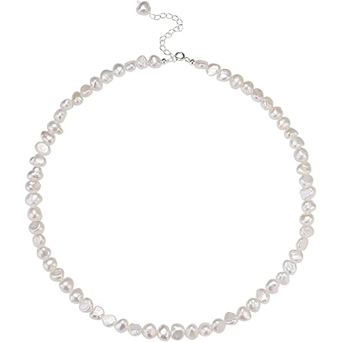 Natural Pearls Choker Necklace for Women Freshwater Baroque Pearl Strand Necklace C...