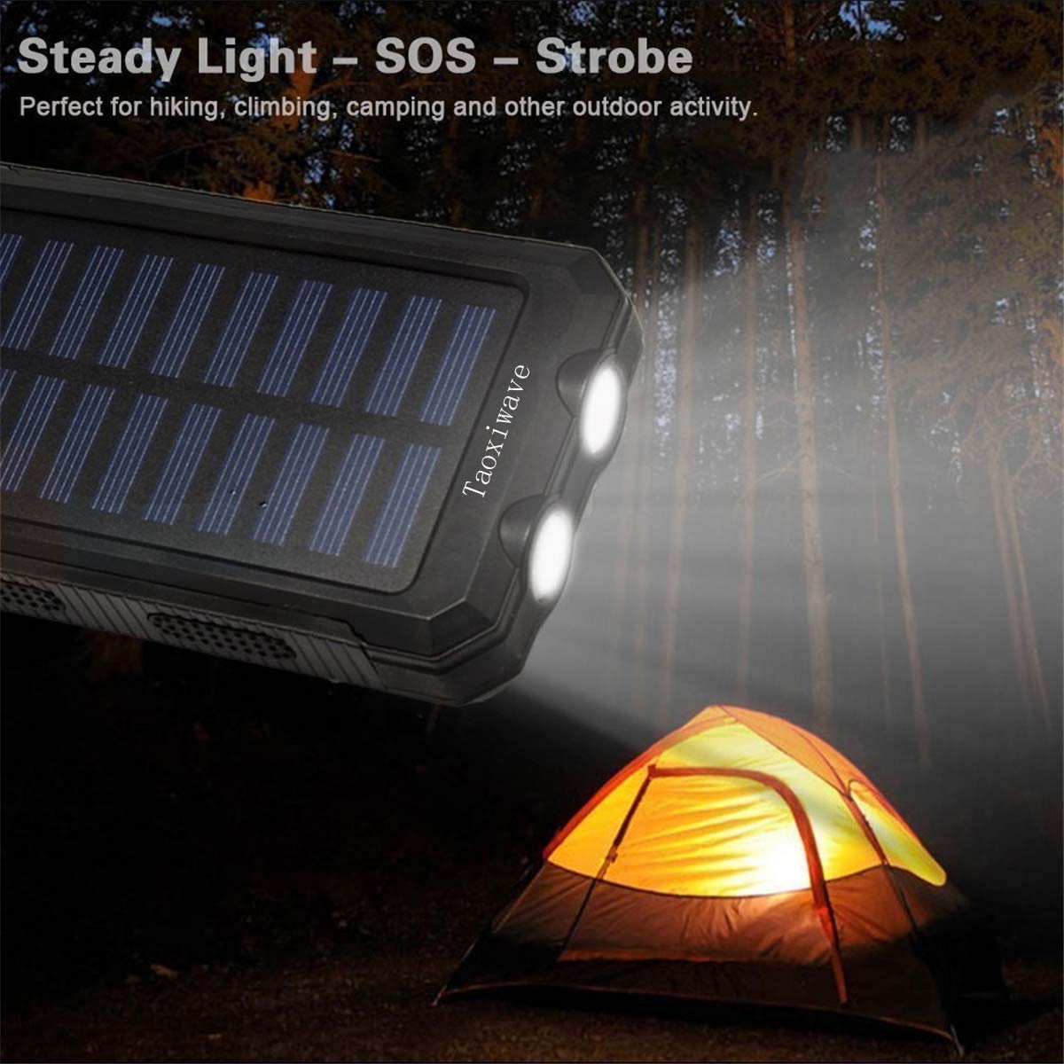 Power Bank Solar Cargador Portátil 26800mah 4 Paneles Solare | Meses Sin Interés