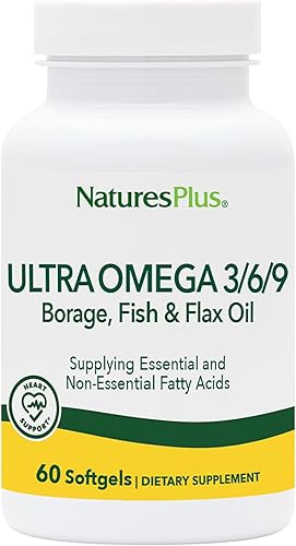 Miniatura 7 de NaturesPlus Ultra Omega 3 6 9 - 1200 mg, 90 cápsulas blandas - Aceite de borraja, aceite de pescado, suplemento de aceite de lino, promueve la salud