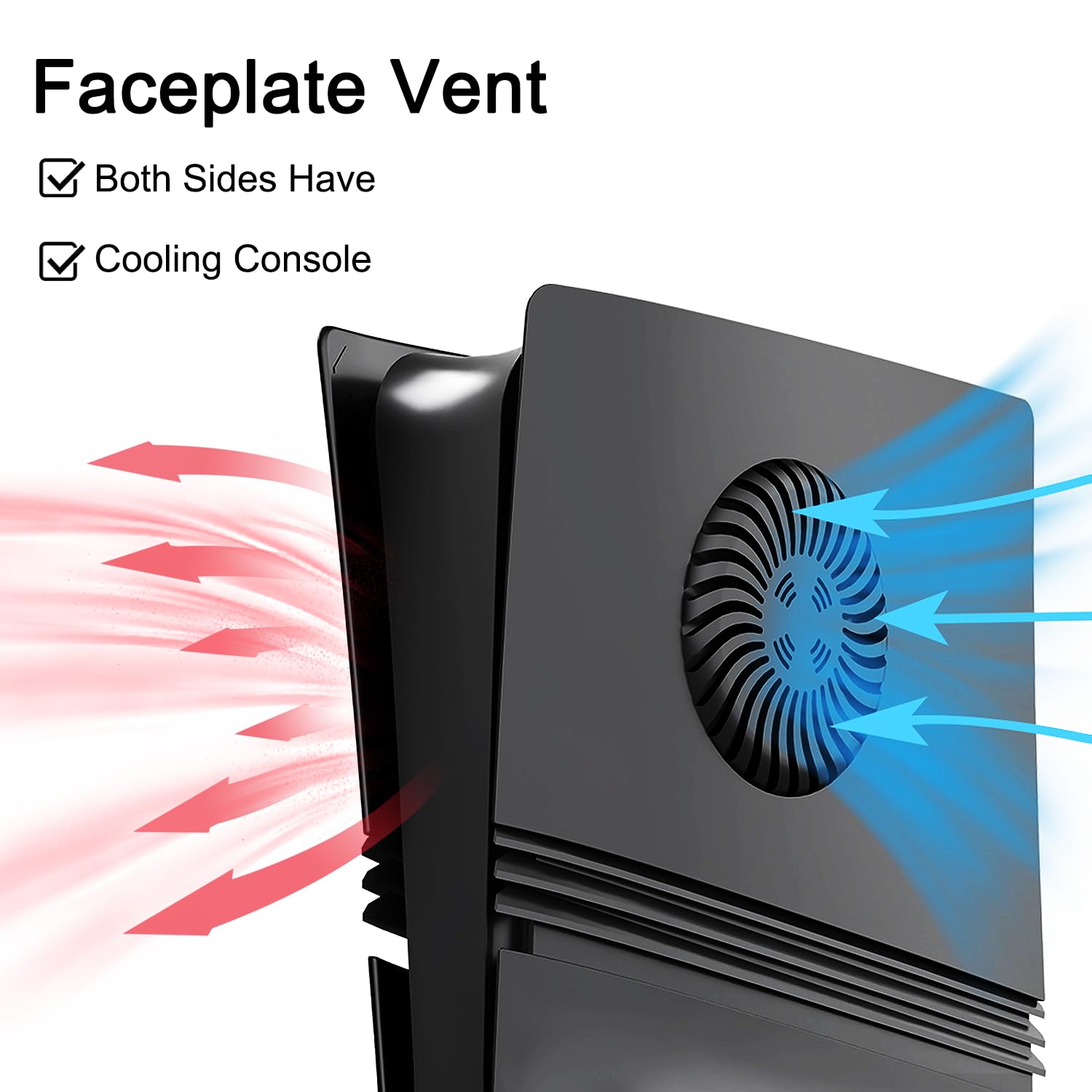 Megadream Placa frontal para PS5 Pro con rejillas de ventilación, ABS duro, a prueba de golpes, antiarañazos, a prueba de polvo, repuesto para PS5 Pro Disc Edition, carcasa de placa de consola con