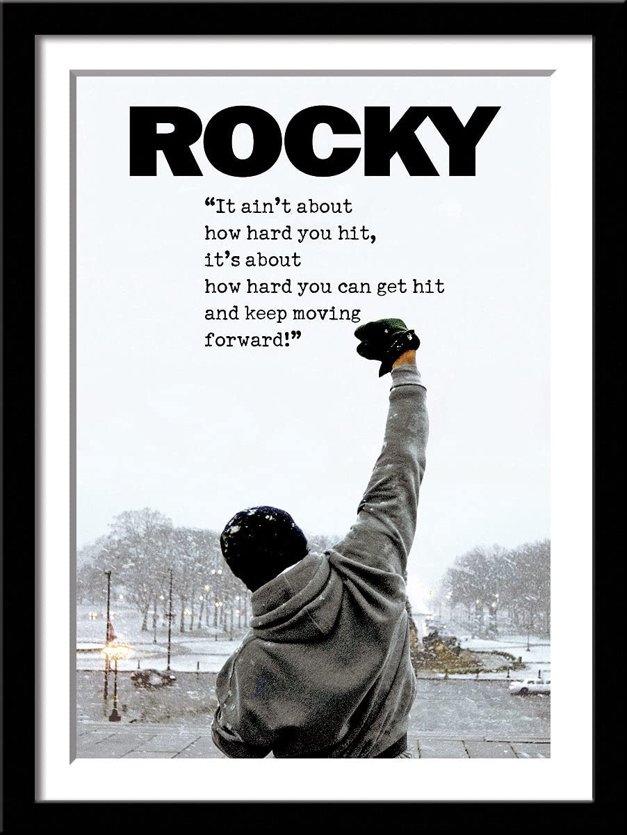 Tallenge - Rocky Balboa - Sylvester Stallone - Motivational Quote - Small Framed Poster(Paper,12x17 inches, Multicolour)