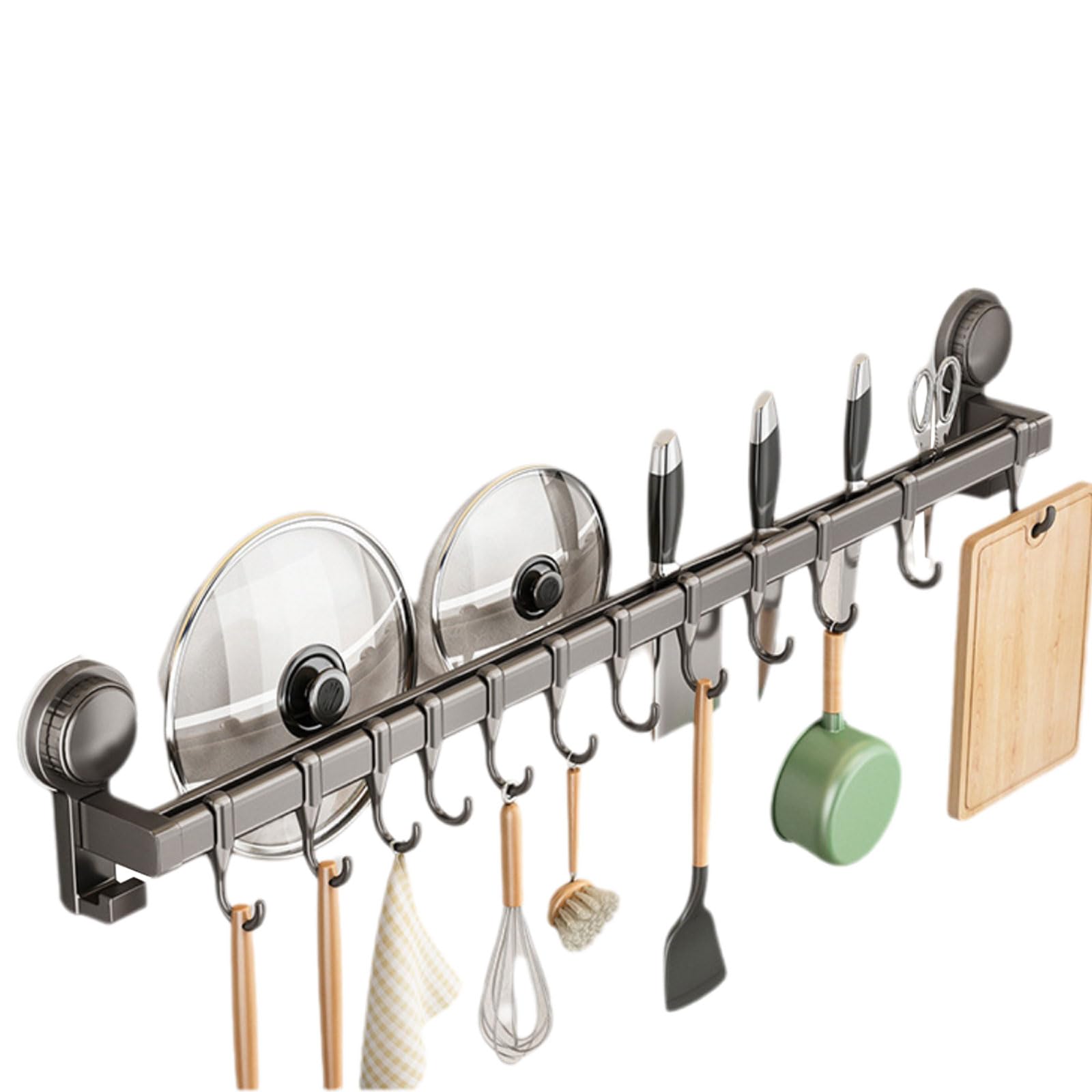 Wansiman Kitchen Hooks,Kitchen Utensil Rack,Utensil Rack,Kitchen Utensil Hanging Rack Rail,Pan Rack Wall Mounted,Kitchen Hooks For Utensils,Kitchen Rail Pan Hanger,Convenient,For Wall