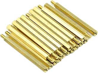 M3 x 50mm + 6mm Male Female Thread Brass Hex Standoff Spacer Screws PCB Pillar - (20 Pcs)