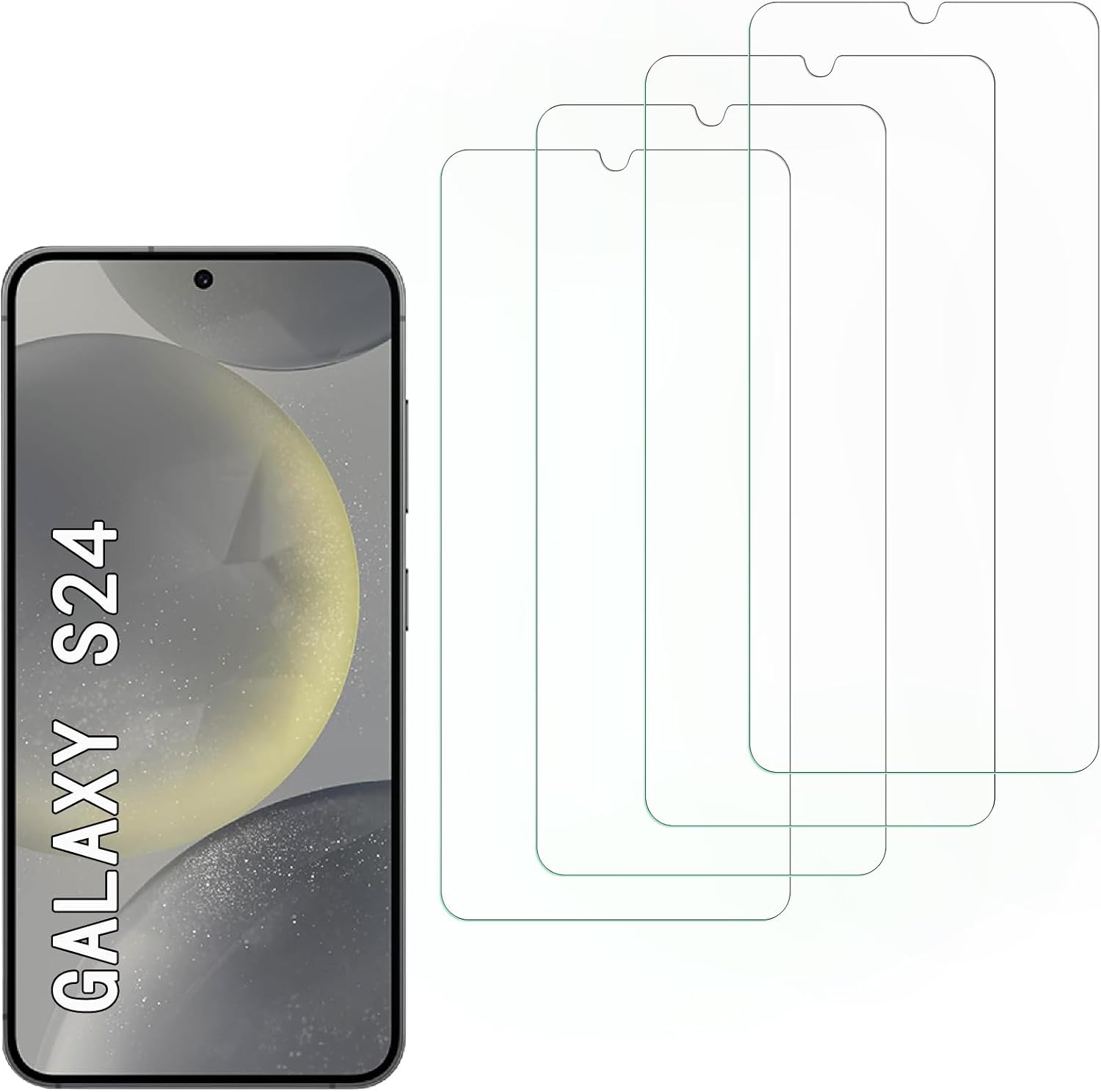 [4 Pack] Tempered Glass Screen Protector for Samsung Galaxy S24