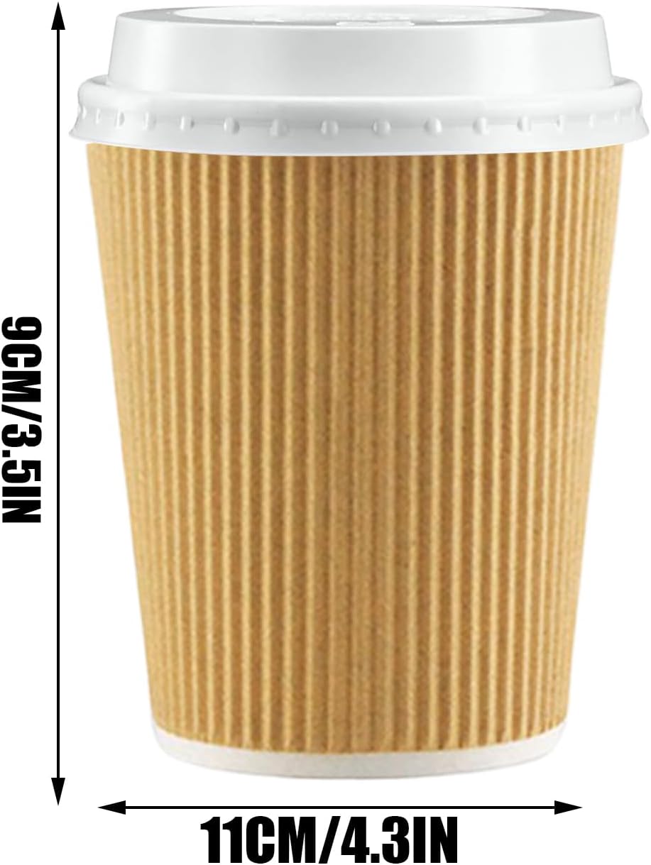 12 Oz Coffee Cups with Lids, 12 Oz Double Walled Insulated Mug | Hot And Cold Cups,for Party Drinks Beverage Drinking Tea Cafe Birthday Christmas Easter Bathroom