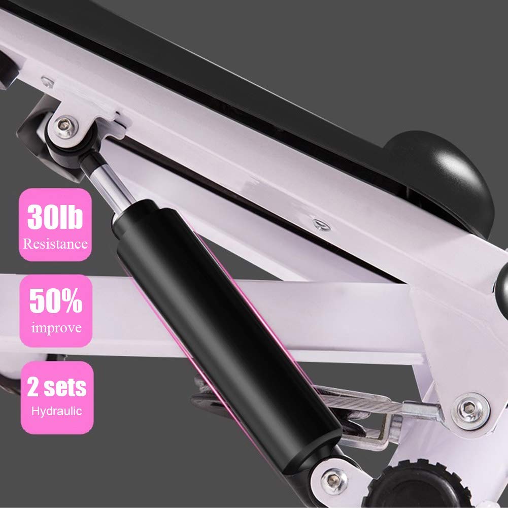 Stepper Fitness Multifunzione per Esercizi, Mini Stepper con Corrimano e Fasce di Resistenza Gambe Interne Allenatore per Tutto Il Corpo Cardio Ginnico per Uomini e Donne