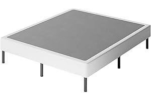 9 Inch Sofa-Style Metal Leg Box Spring with White Fabric Cover